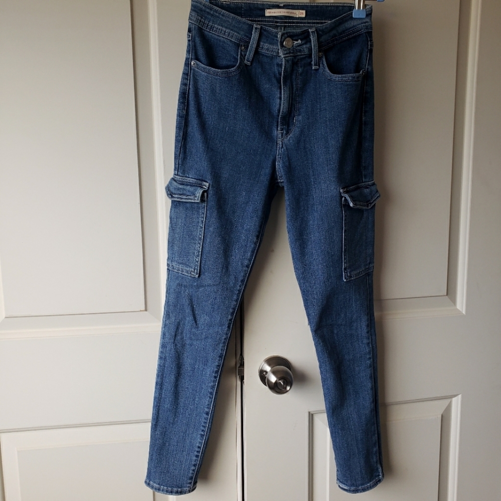 Women's 721 Levi's High Rise Skinny Ankle utility cargo jeans